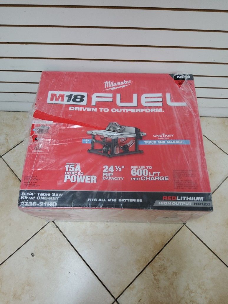 BRAND NEW AND SEALED - Milwaukee 2736-2+HD M18 Fuel 18v 8-1/4" Cordless One Key Table Saw Kit
