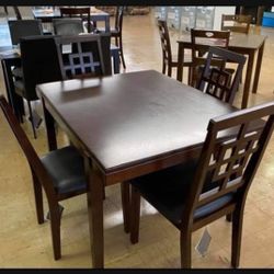 Brand New ✨ Medium Brown 5 Piece Dining Table And 4 Chairs 🟤 In Stock✅ Comedor 👍