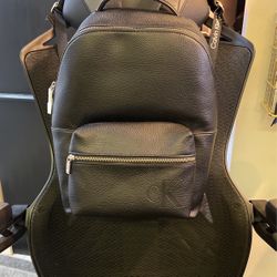 New Calvin Klein Black Leather Backpack 