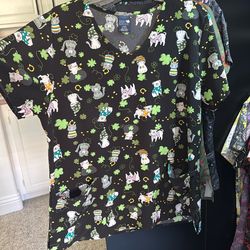 Multiple Scrub Shirts Size L