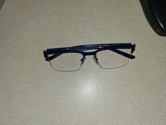 Blue Semi-Rimless Eyeglass Frames