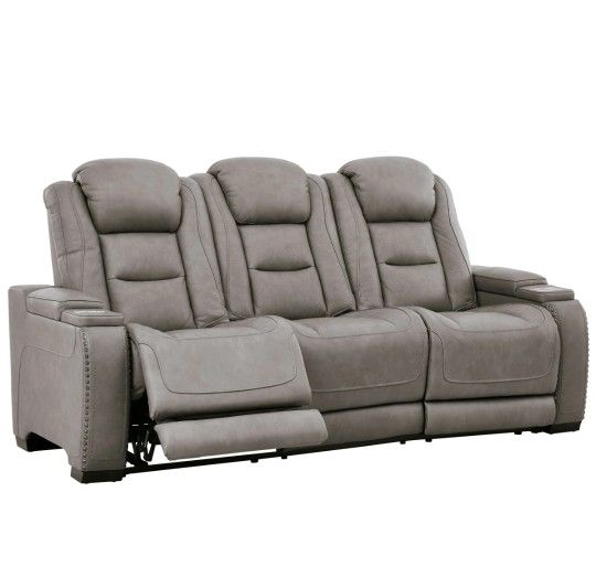 The Man-Den Gray Power Reclining Sofa