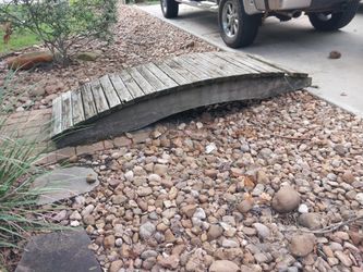 Foot Bridge- Treated Lumber, Needs Repair. 11 Ft Span, 37 In. Wide.