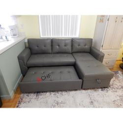 Modern Reversible Sleeper Sectional Sofa with Storage Chaise // Limited Time Offer 