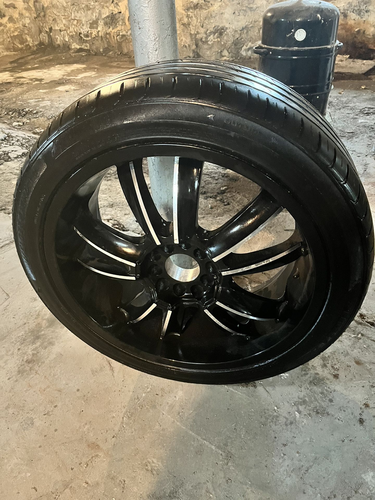 4   20” Black w/Chrome Tires with Rims