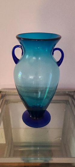 Tall Blue Glass Vase