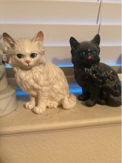 Vintage kitties figurines trinkets