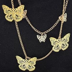Gold Butterfly Punk Trouser Chain - Stylish and Functional Jeans Wallet Chain 