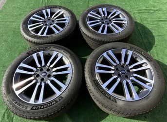 2024 RANGE ROVER OEM FACTORY 21" WHEELS RIMS MICHELIN TIRES DIAMOND TURNED/GREY