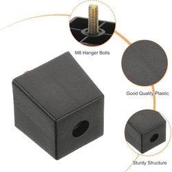 uxcell 2 inch Plastic Furniture Legs, Set of 16 Square Tapered Table Sofa Cabinet Bed Legs, Replacement Furniture Couch Feet with M8 Hanger Bolts

