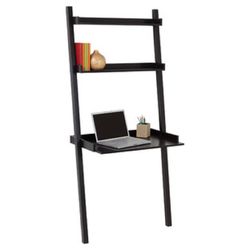Dark wood leaning desk