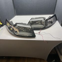 FORD MUSTANG BLACK HOUSING CLEAR CORNER HEADLIGHT/LAMP W/LED DRL