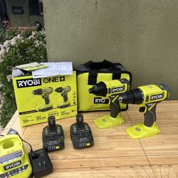 RYOBI ONE+ 18V Cordless 2-Tool Combo Kit with Drill/Driver, Impact Driver, (2) 1.5 Ah Batteries, and Charger