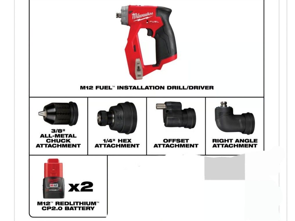 Milwaukee Drill With Attachments
