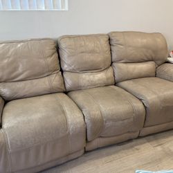 Real Leather Couch Form Living Spaces With Reclines