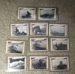 Fleer War at Sea WWII Non-Sport Trading Card Lot (10) English Standard