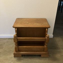Solid Vintage Heavy End Table With Storage 