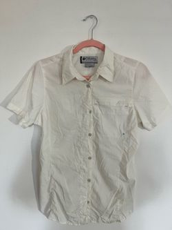 Vintage White Columbia Active Outdoor Button Up Breathable T/Shirt