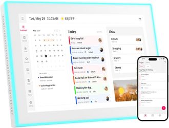 Calendar: 10.1-inch Wall Planner Digital Calendar & Chore Chart With LED Reminder, Smart Touchscreen Interactive Display for Family Schedules, Hearth 