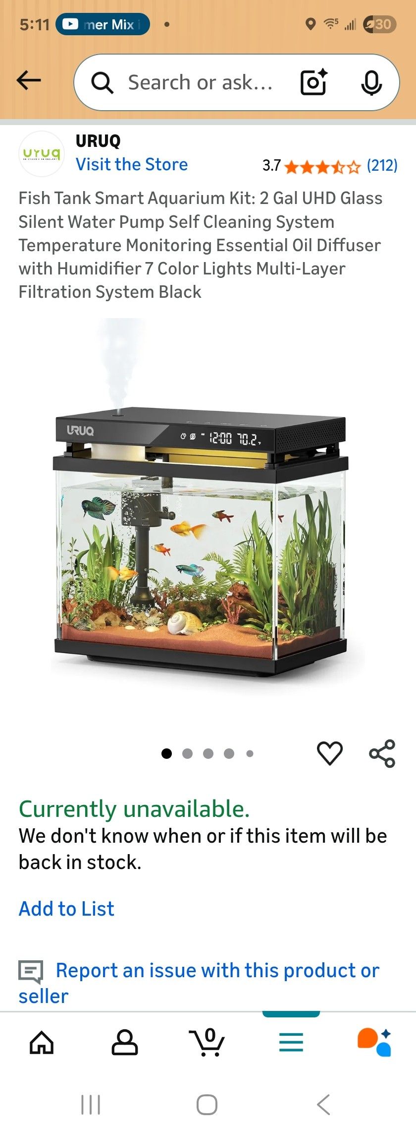 Fish Tank Smart Self cleaning Aquarium Oil Diffuser 