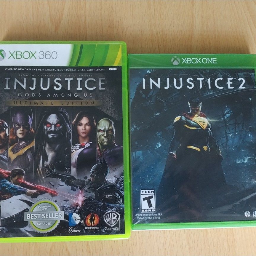 Lot of 2 Xbox 360 video games. 1. Ultimate Alliance 2. Injustice Gods among  us.