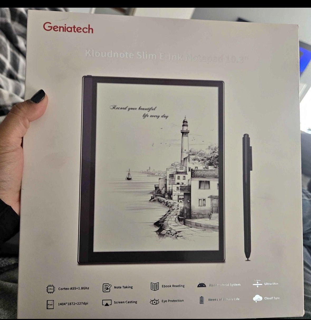 KloudNote S 10.1″ E-Ink Writing Tablet – Great Condition + Case & Pen Included