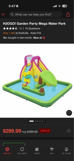 NEW H2OGO! Garden Party Mega Water Park – Need Gone Today – $250 OBO