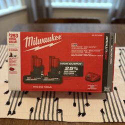 Milwaukee M12 High Output 5.0 Ah Battery Pack (2-Pack) Starter Kit with Charger 