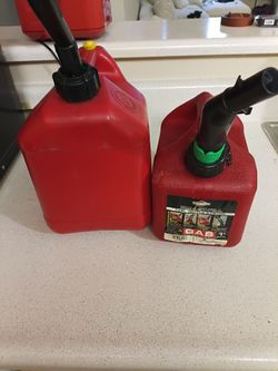 Red Plastic Gas Cans Set of 2