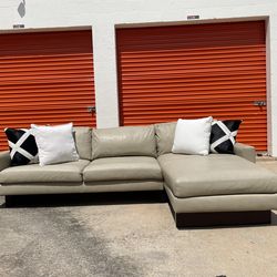 Room & Board Leather Sectional Couch