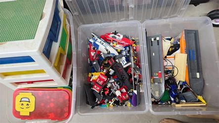 3 Totes of Lego - Lego City Fire and Police. Lego drawers/storage bins,