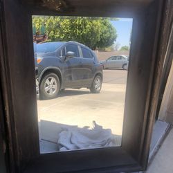 Long Wall Mirror  & Four Wood Chairs: Need Refurnishing 