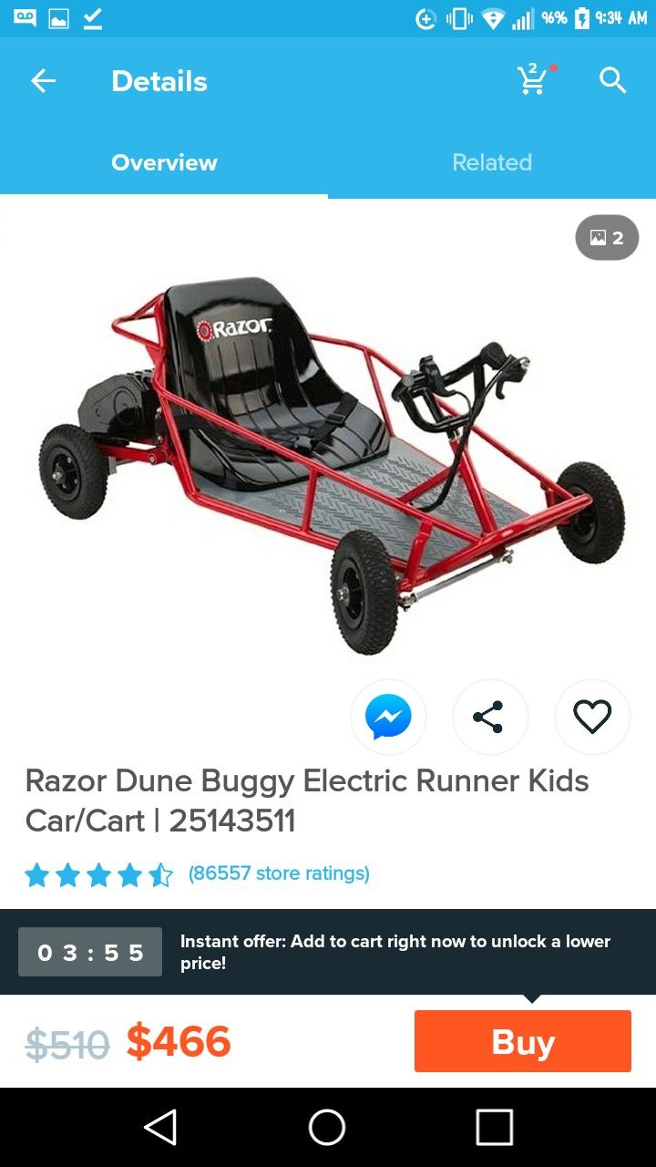 Kids Razor Electric Go-Kart / Dune Buggy