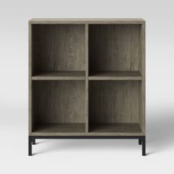 34" Loring 4 Cube Bookcase Gray - Threshold