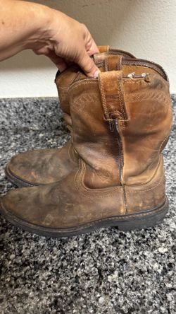 Ariat Groundbreaker Pull-On Worki Boots – Men’s US 11D – Brown Leather