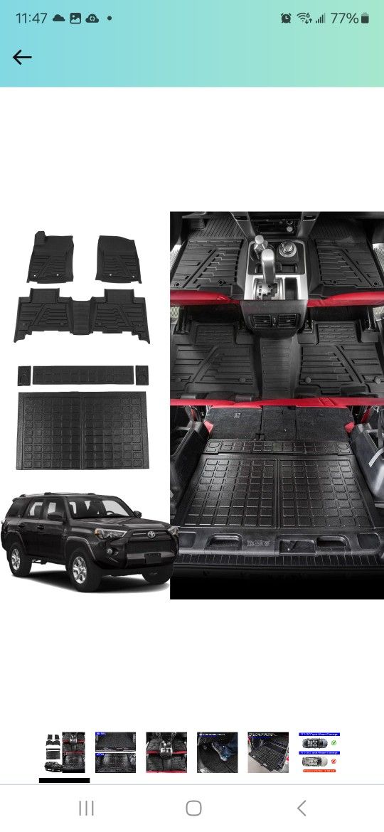 Toyota 4Runner Floor Mats And Trunk Mats