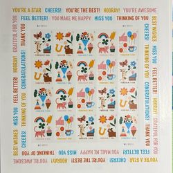 Cute USPS Forever Stamps! Sheet of 20 🌈 Great for wedding!