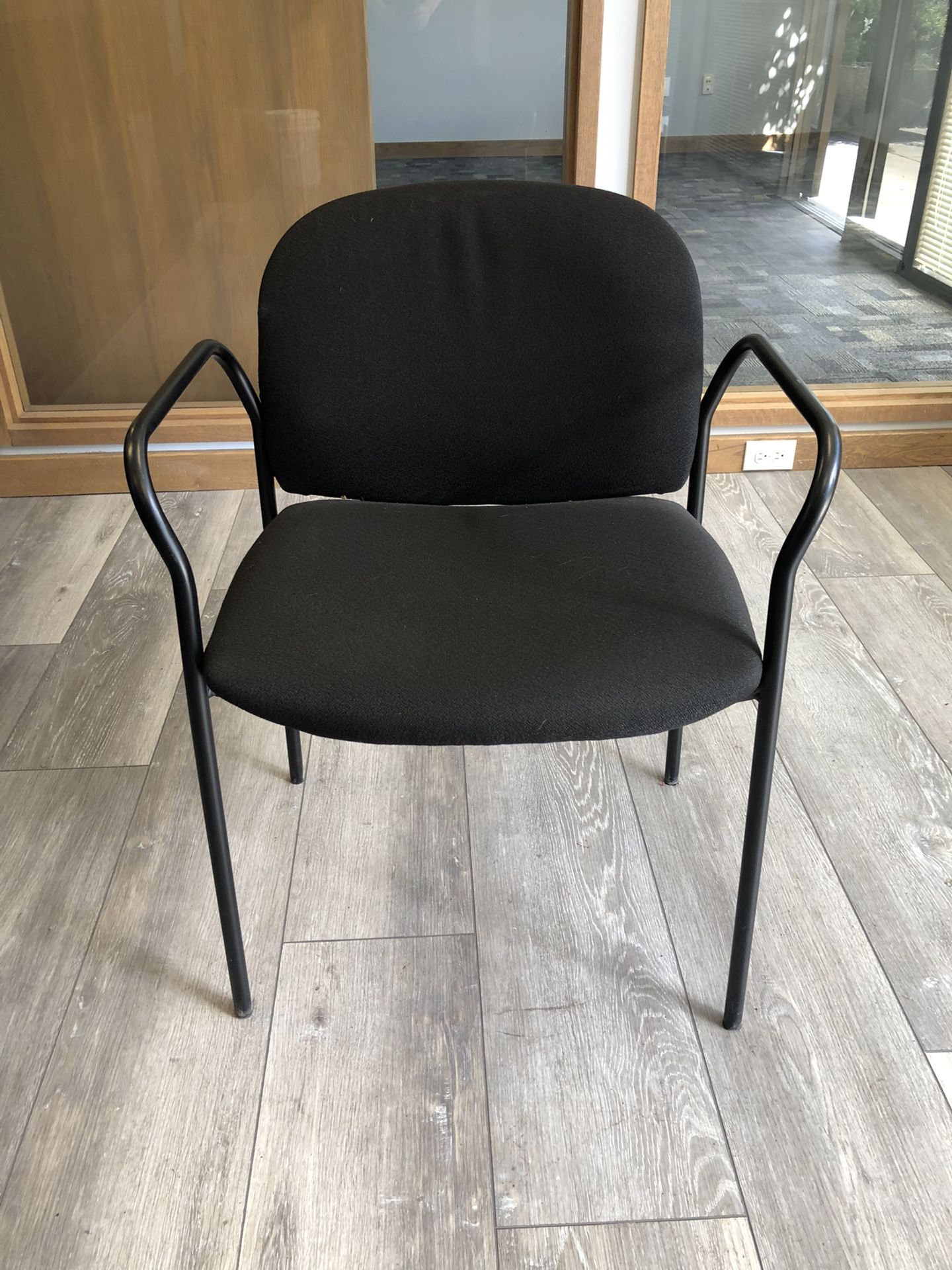 Black Fabric Metal Office Chair