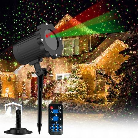 new Christmas Projector Lights Outdoor, Red and Green Moving Light Projector with Remote. Ideal for Christmas Lights Outdoor Decorations, Holiday Part