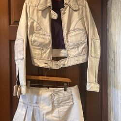 Fornarino Leather Jacket And Skirt