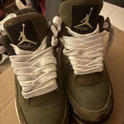 Green Olive Suede Jordan 4s 