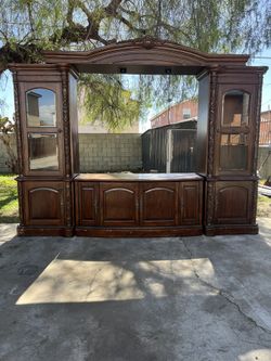 Large Solid Wood Entertainment Center