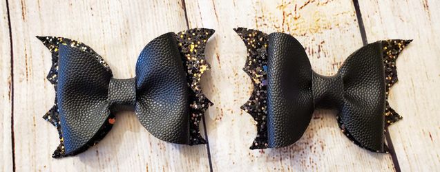Halloween faux leather bows