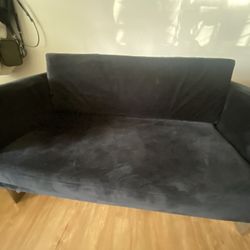 Black Velvet Loveseat Sofa 