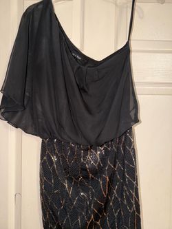 As U Wish Black Sequin One-Shoulder Dress