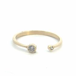 Woman’s Ladies 14k Yellow Gold CZ Cubic Zirconia Open Ring Size 7 GP3130711