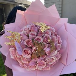 200 pink rose bouquet