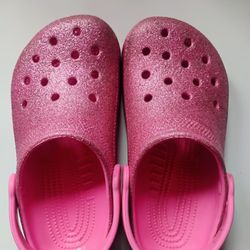 Pink Glitter Crocs