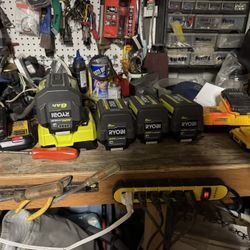 14 Amp Ryoibe Batteries and quick Charger 