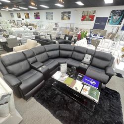 Black Power Reclining Sectional